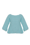LUNA Crochet Flare Top Aqua Blue