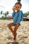 ZAYA Frill Long Sleeve Ocean Blue