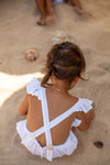 REMI Frill Romper Seashell White