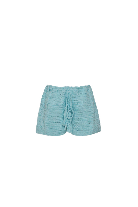 MEKA Crochet Shorts Aqua Blue