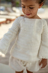 LUNA Crochet Flare Top Ivory